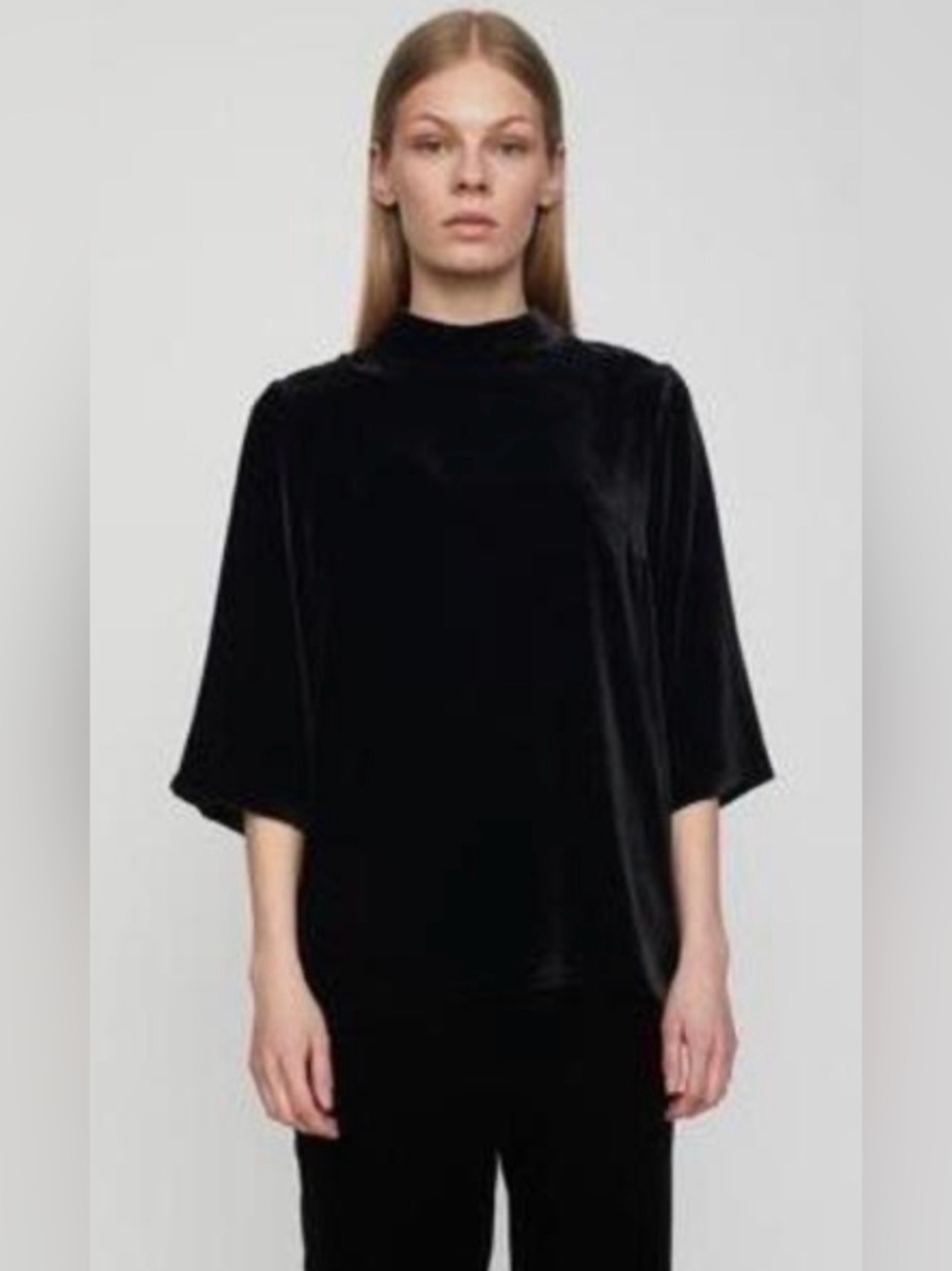 Just Female Black Velvet Mock Neck Too size small